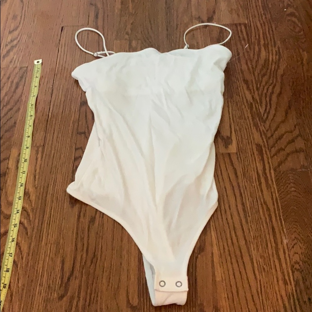 White hollister body suit, size small